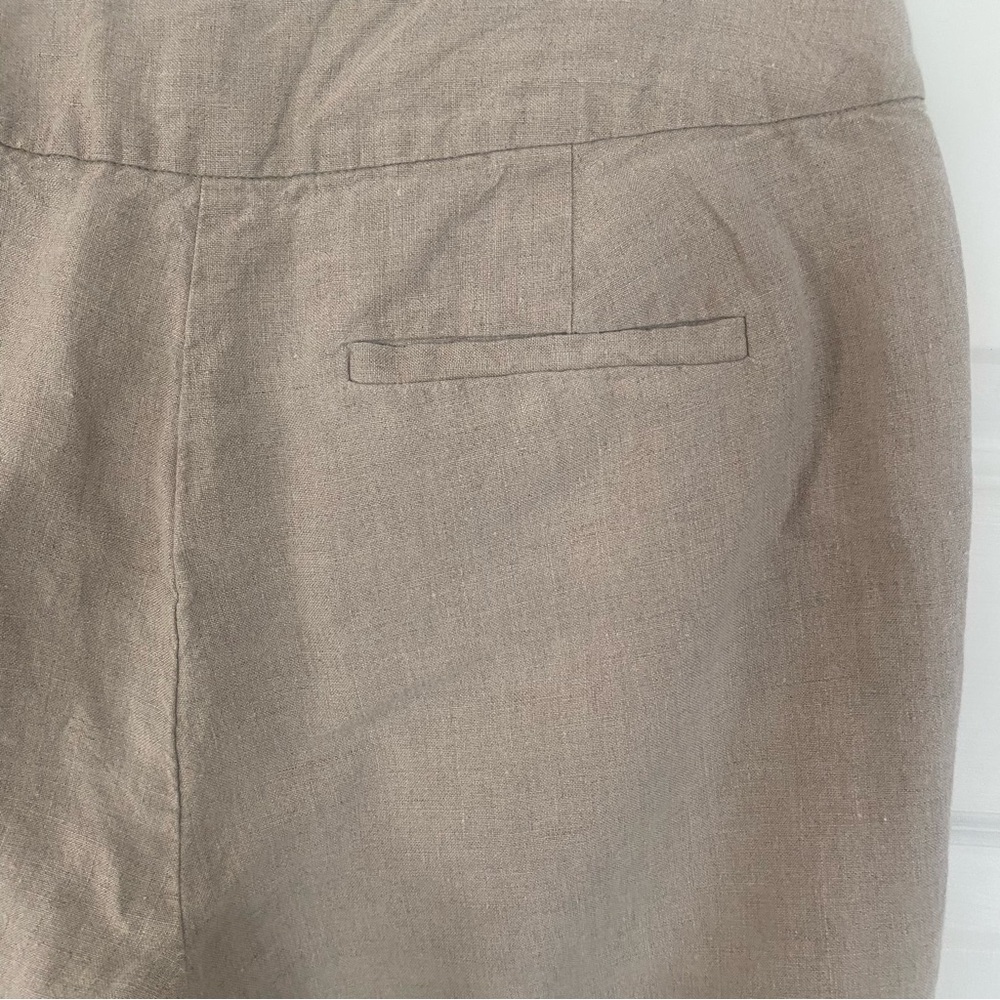 Eileen Fisher Linen Taupe Wide-Leg Pants, Size 6. - Picture 11 of 16